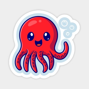 Cute Octopus Cartoon Magnet