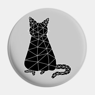 Cat sits straight showing his tail, Cat Geometric for Light Pin