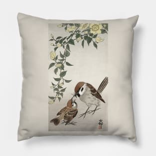 Ohara Koson / Birds and plants / house sparrow Pillow