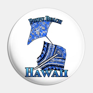 Poipu Beach Vacation Tribal Stingrays Pin