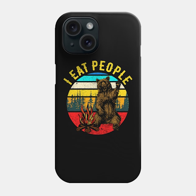 Camping Bear Hiking Funny Camper Gift Phone Case by Foxxy Merch