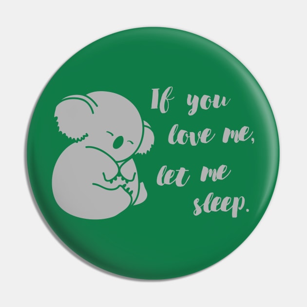 Lazy Sleeping Koala Pin by katelein