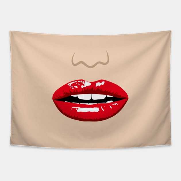 Full, Sexy, Glossy Red Lips Tapestry by Art by Big Al