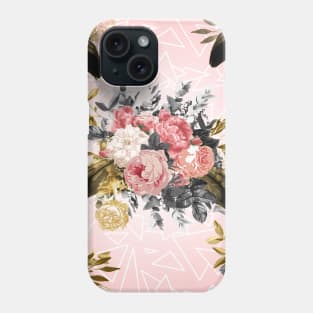 Romantic vintage roses and geometric design Phone Case