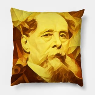 Charles Dickens Golden Portrait | charlles dickens artwork 11 Pillow