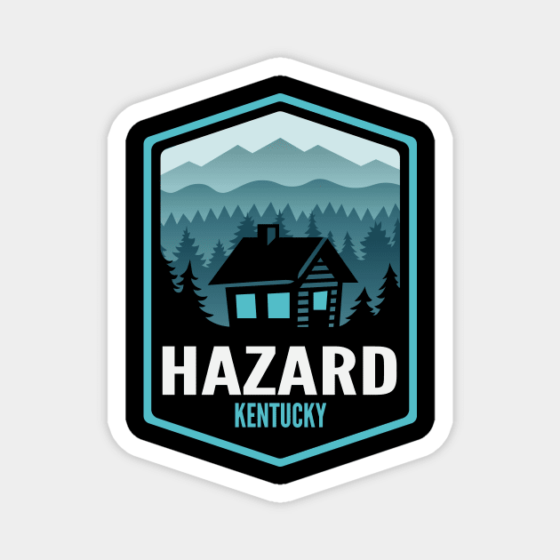 Hazard Kentucky Mountain Town Cabin Magnet by HalpinDesign