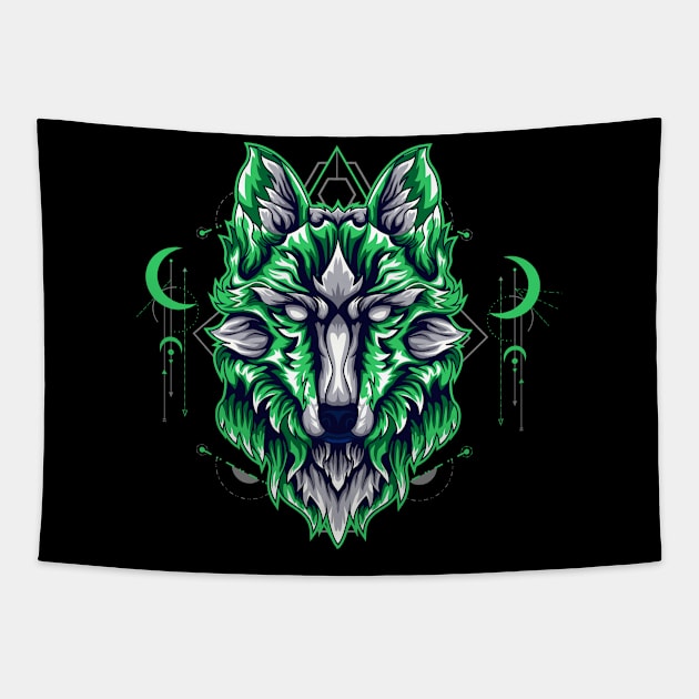 wolf space Tapestry by SHINIGAMII