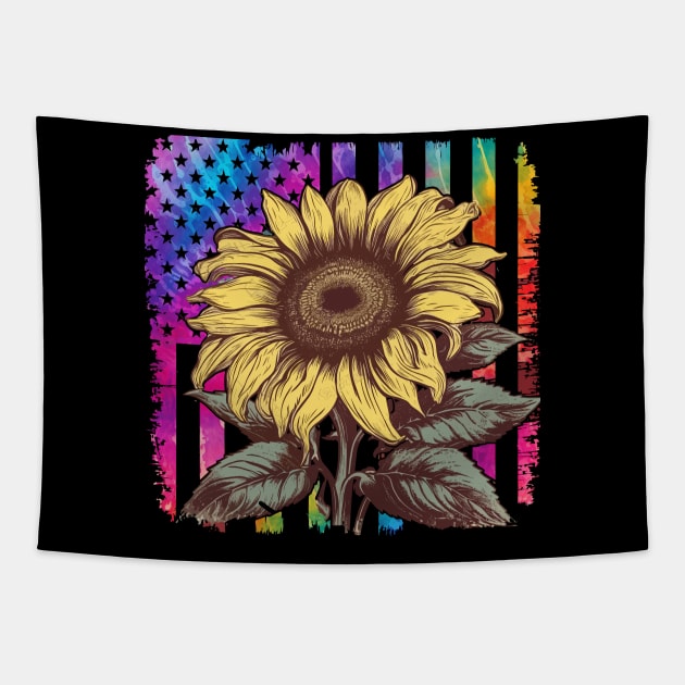 Sunflower tie dye tapestry store