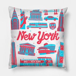 New York Cityscape Landmark Pillow