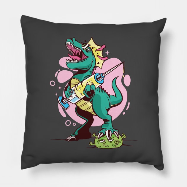 Dinosaur Coronavirus Pillow by Safdesignx