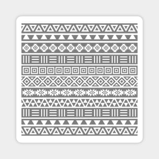 Aztec Influence Pattern White on Gray Magnet