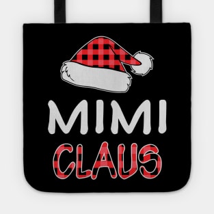 Red Plaid Mimi Claus Santa Hat Family Matching Christmas Gifts Tote