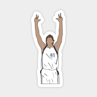 Dirk Nowitzki Three Pointer Celebration Magnet