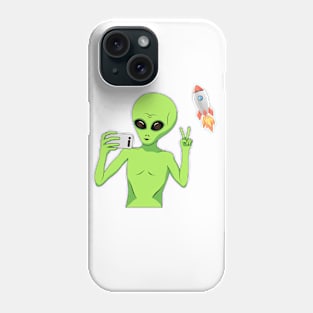 Alien make selfie with ricket Phone Case