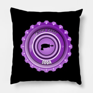 Gamma Gun Grape Soda Bottlecap Pillow