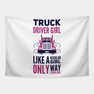 Truck Driver Girl Trucker Girls Tapestry