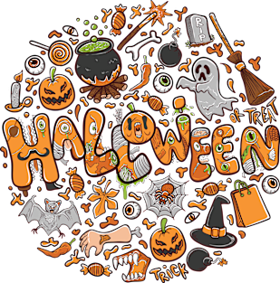 happy halloween greeting illustration Magnet