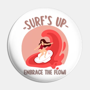 Menstrual Flow Surf - Women’s Health Pin