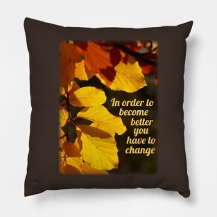 In order to get better you have to change. Pillow