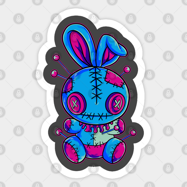 Pastel Goth Voodoo Doll Bunny - Pastel Goth - Sticker | TeePublic