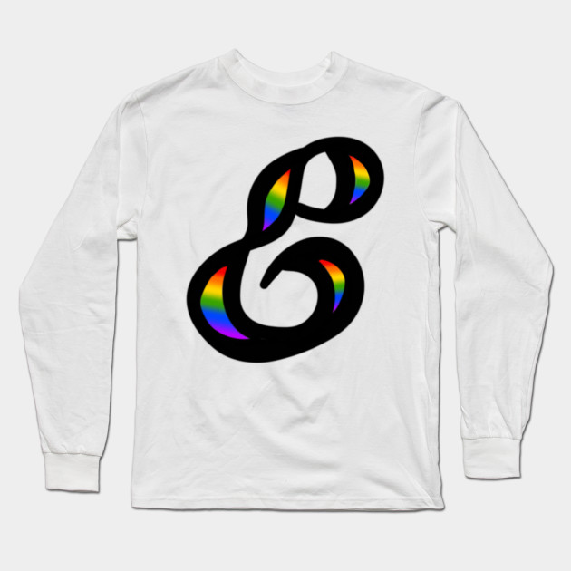 Rainbow Cursive Letter W - Monogram - Long Sleeve T-Shirt