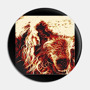 Artistic Style Lamb Head Face Art Pin