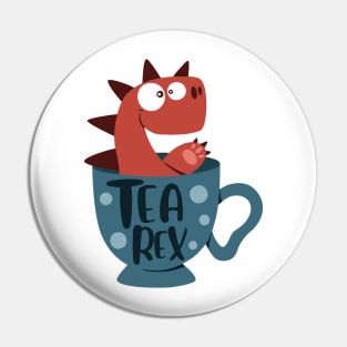 Tea Rex Retro dinosaur Pin