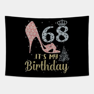 Girl Shoes & Lights Step Into 68 Years Old Its My Birthday Tapestry