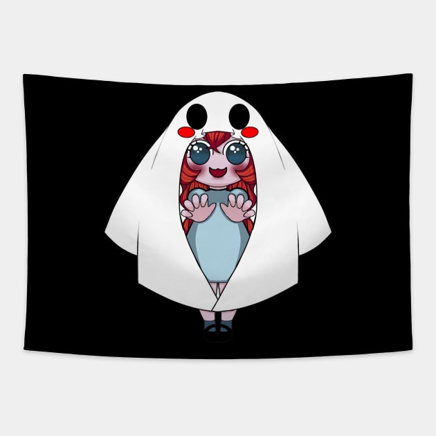 Boo! Little Cute Girl Tapestry by Pariartstyle