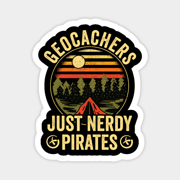 Geocacher Just Nerdy Pirates Geocaching Magnet by Visual Vibes