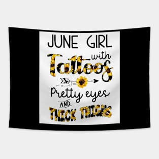 June Girl With Tattoos Pretty Eyes And Thick Thighs Tapestry