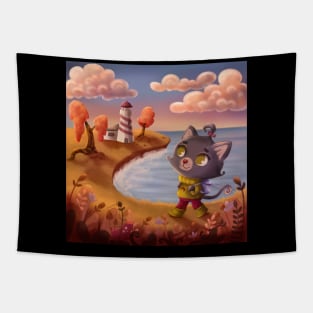 Kitten traveler Tapestry