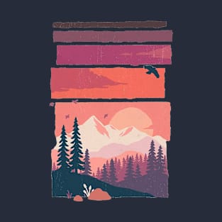 Mountain Forest Sunset - Wanderlust T-Shirt