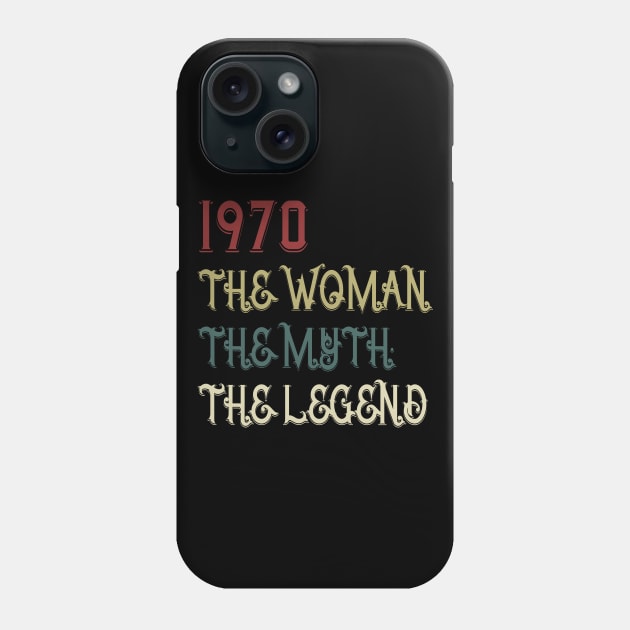 Vintage Retro 1970 Legend Gift 50th Birthday Womens Phone Case by Damsin