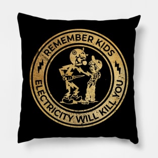 Vintage Remember Black Retro Pillow