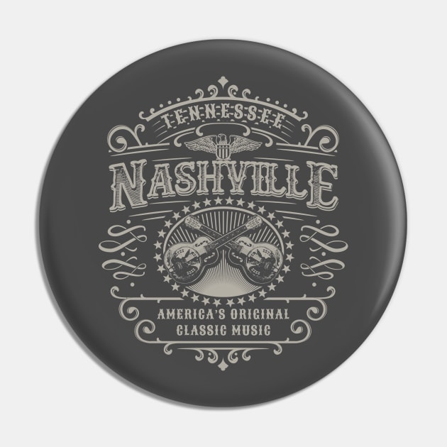 Nashville Music City Tennessee Pin by Designkix