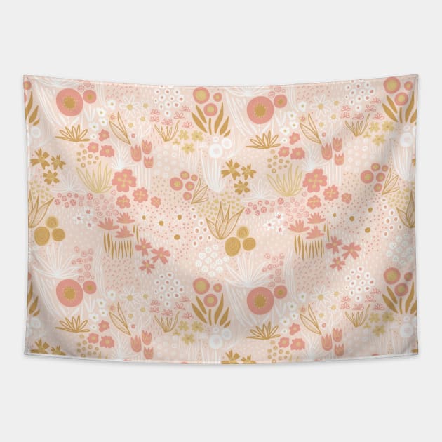 Calming Flowers And Herbs Meadow Tapestry by Sandra Hutter Designs