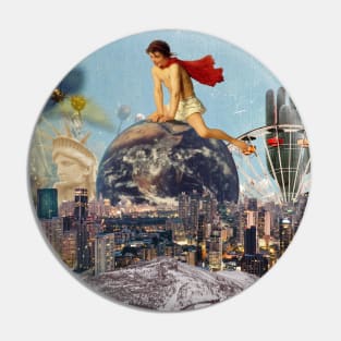 On The Pinnacle Top Of The World, Collage Surreal Art! Pin