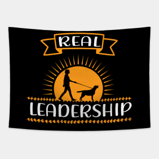 Dog Walking woman - real leadership Dogs Tapestry