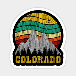 Retro Vintage Colorado Mountain & Sun Magnet