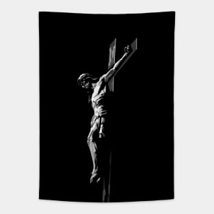 Crucifixion of Jesus Christ in Grayscale Tapestry