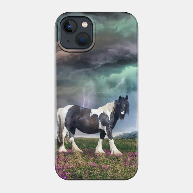 Gypsy Vanner Horse In A Storm - Gypsy Vanner Horse - Phone Case