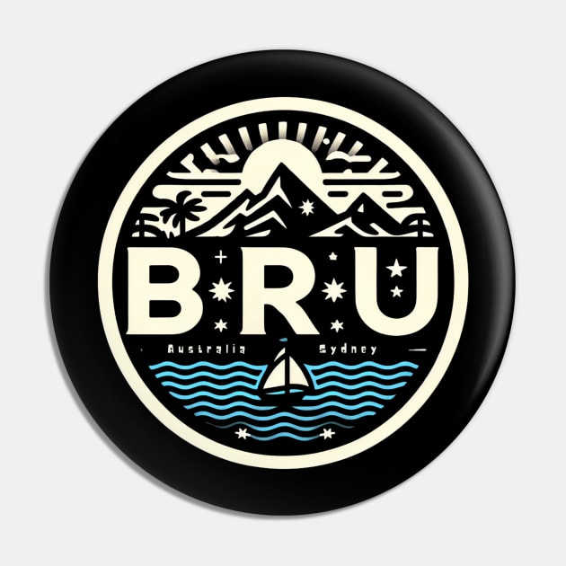 BRU Sailing Logo Pin by JohnTy