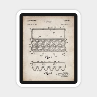 Egg Carton Patent - Kitchen Chef Farming Farmhouse Art - Antique Magnet