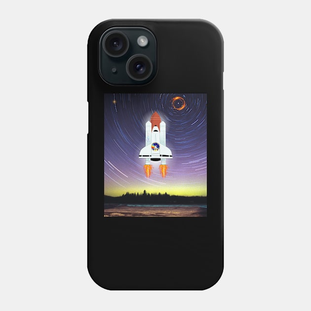 Rocket launch into space Phone Case by Funtomass