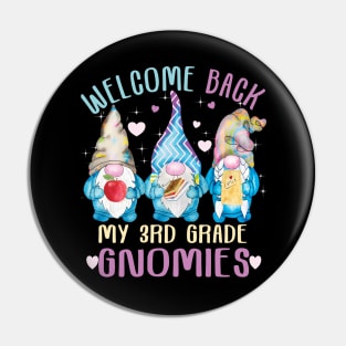 Welcome Back my 3rd grade gnomies..Back to school cute Gift Pin