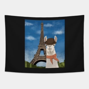 Llama In Paris Tapestry