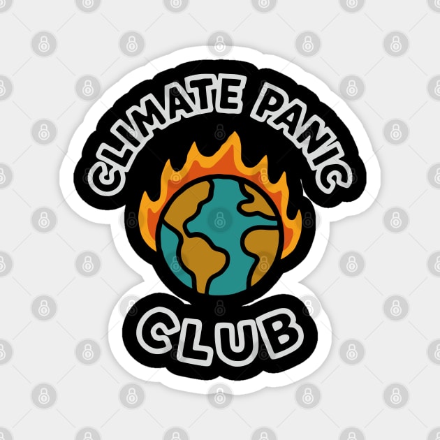 Climate Panic Club Environmental Dark Humor Magnet by Anticorporati