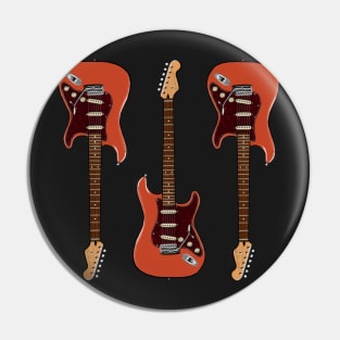 Triple Aged Candy Apple Red Stratocaster Pin