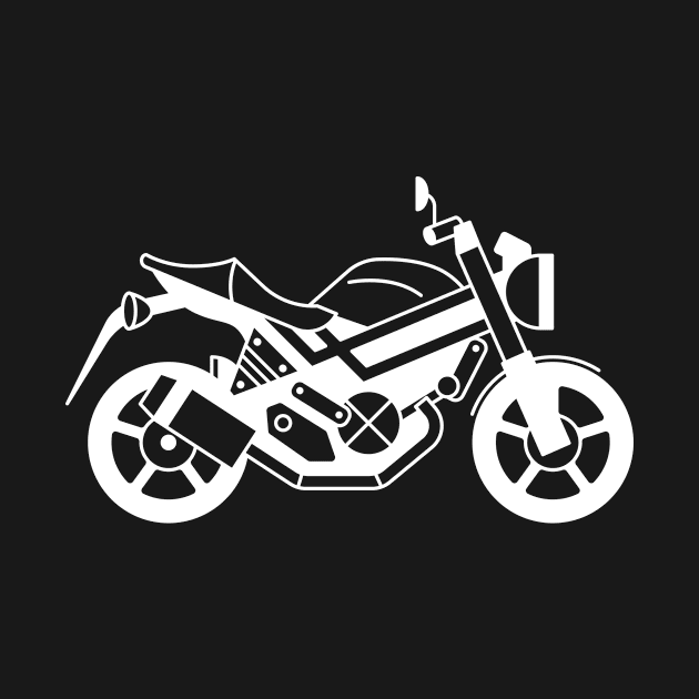 Illustration of stylized black and white motorcycle by iswenyi Art